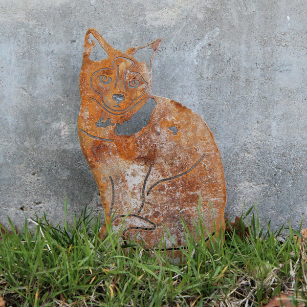 Birman Corten steel dog silhouette, rusted patina finish – My Metal Rescue