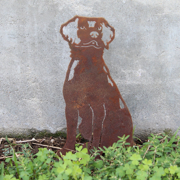 Brittany Spaniel Corten steel dog silhouette, rusted patina finish – My Metal Rescue