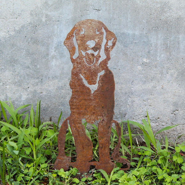 Golden Retriever Sitting Metal Art Handcrafted Dog Décor Corten steel dog silhouette, rusted patina finish – My Metal Rescue
