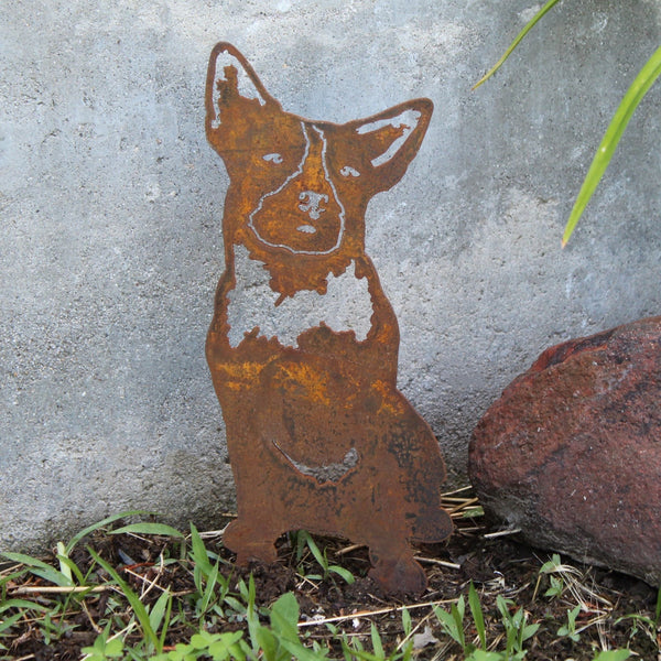 Blue Heeler Corten steel dog silhouette, rusted patina finish – My Metal Rescue
