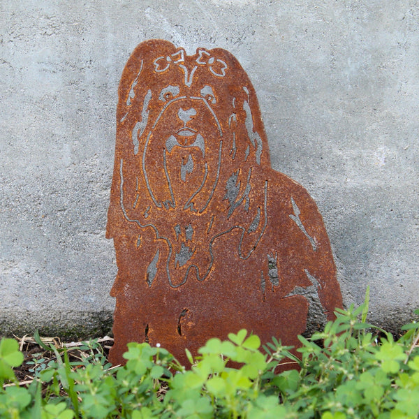 Lhasa Apso Corten steel dog silhouette, rusted patina finish – My Metal Rescue
