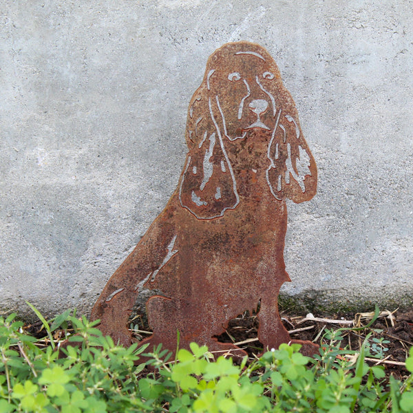 Cocker Spaniel Corten steel dog silhouette, rusted patina finish – My Metal Rescue