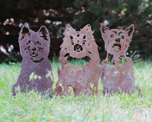 West Highland White Terrier Corten steel dog silhouette, rusted patina finish – My Metal Rescue