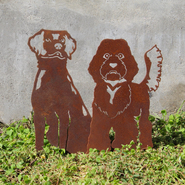 Brittany Spaniel Corten steel dog silhouette, rusted patina finish – My Metal Rescue