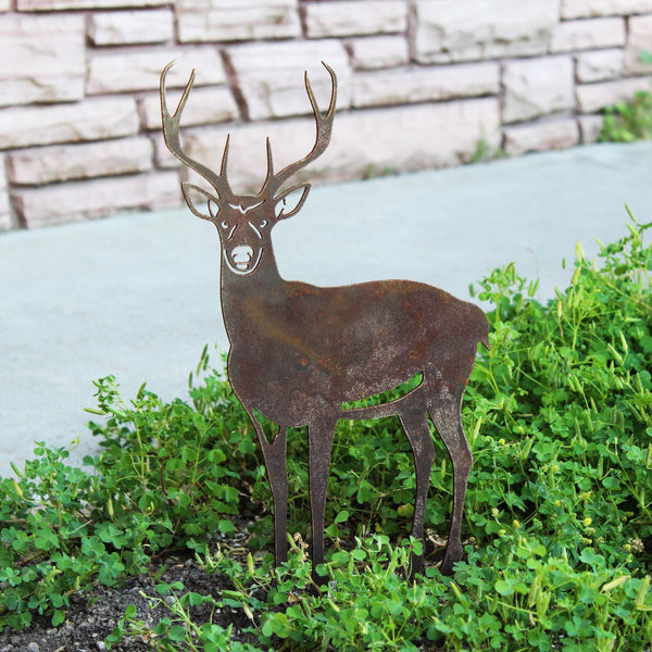 Deer Buck Corten steel dog silhouette, rusted patina finish – My Metal Rescue