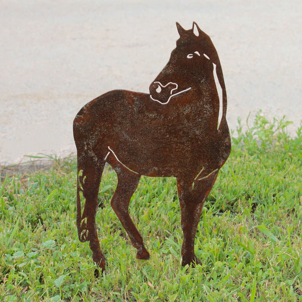 Horse Corten steel dog silhouette, rusted patina finish – My Metal Rescue