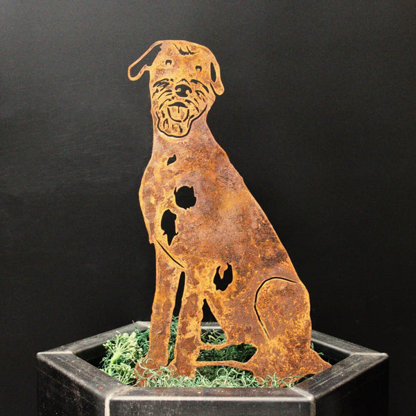 Irish Wolfhound Corten steel dog silhouette, rusted patina finish – My Metal Rescue