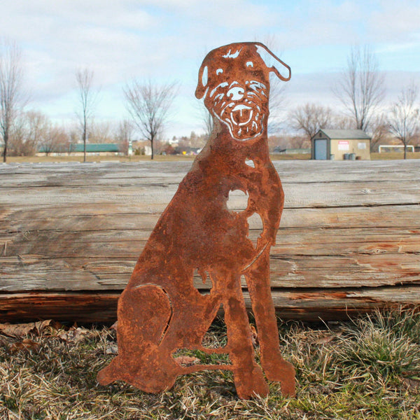 Irish Wolfhound Corten steel dog silhouette, rusted patina finish – My Metal Rescue