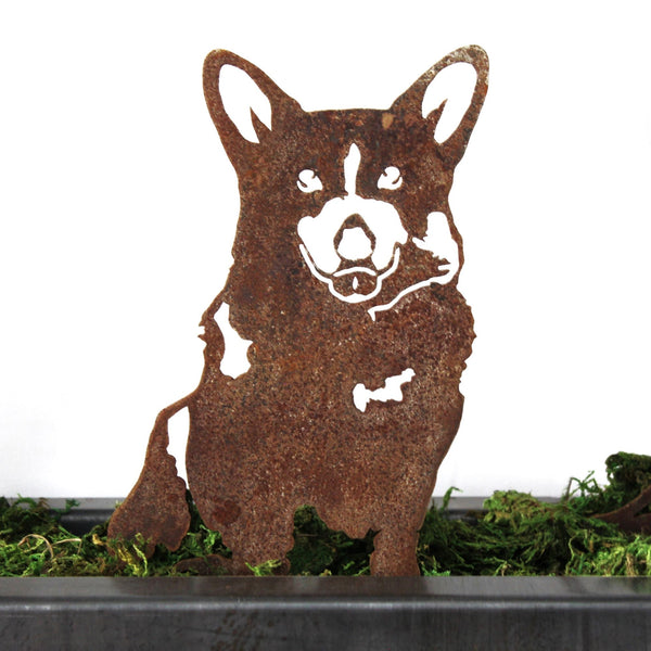 Corgi Corten steel dog silhouette, rusted patina finish – My Metal Rescue