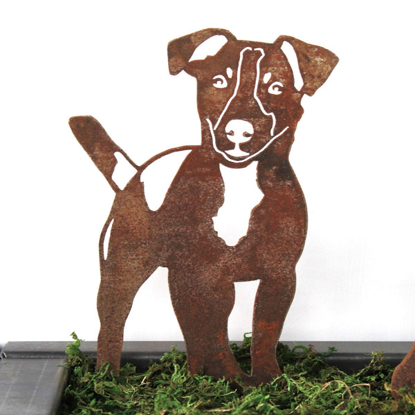 Jack Russell Terrier Corten steel dog silhouette, rusted patina finish – My Metal Rescue