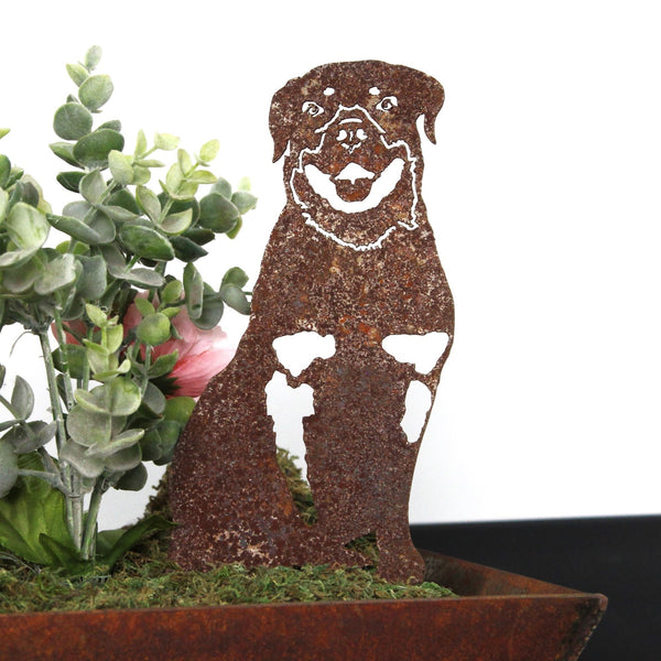 Rottweiler Corten steel dog silhouette, rusted patina finish – My Metal Rescue