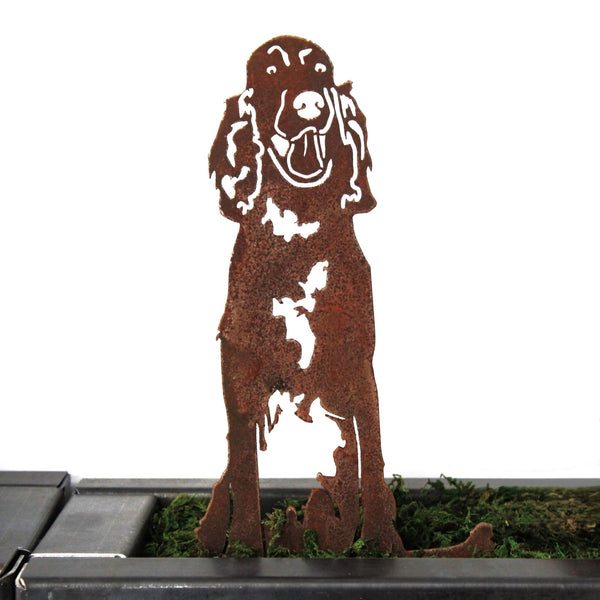 English Setter Corten steel dog silhouette, rusted patina finish – My Metal Rescue