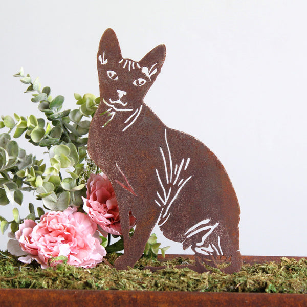 Sphynx Corten steel dog silhouette, rusted patina finish – My Metal Rescue
