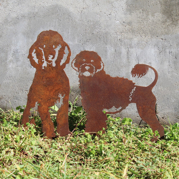 Portuguese Water Dog Corten steel dog silhouette, rusted patina finish – My Metal Rescue