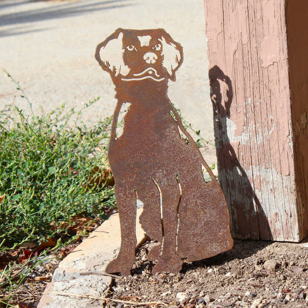 Brittany Spaniel Corten steel dog silhouette, rusted patina finish – My Metal Rescue