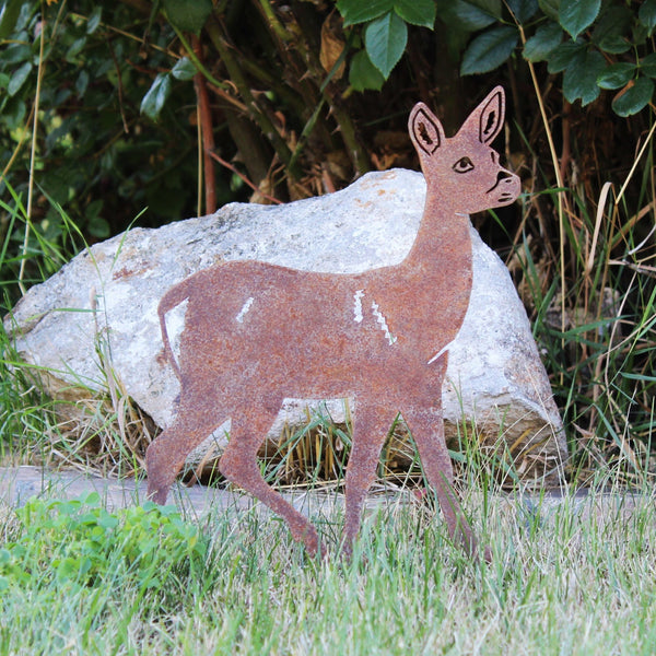 Deer Doe Corten steel dog silhouette, rusted patina finish – My Metal Rescue