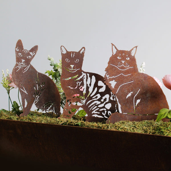 Maine Coon Corten steel dog silhouette, rusted patina finish – My Metal Rescue