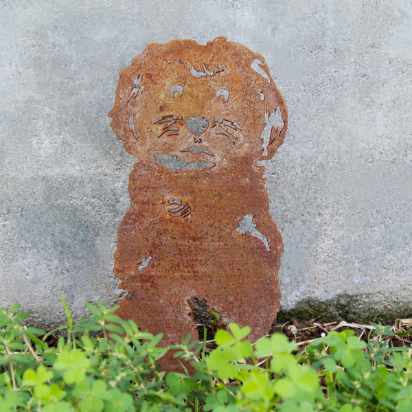 Maltese Corten steel dog silhouette, rusted patina finish – My Metal Rescue