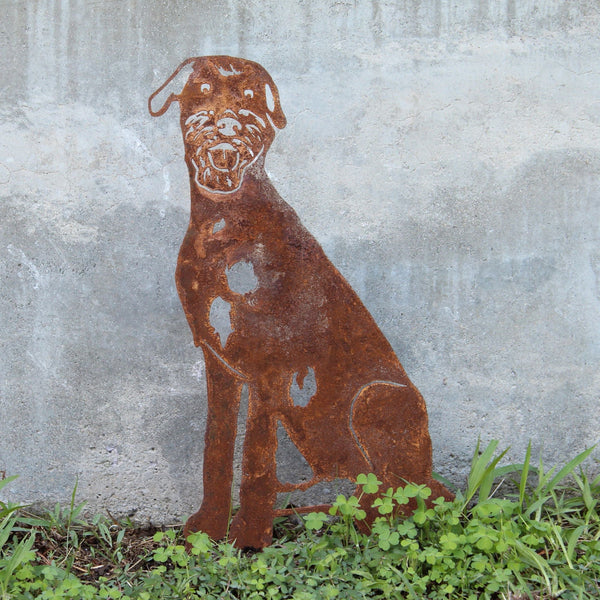 Irish Wolfhound Corten steel dog silhouette, rusted patina finish – My Metal Rescue