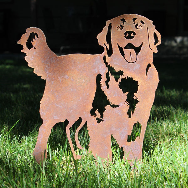 Hovawart Corten steel dog silhouette, rusted patina finish – My Metal Rescue