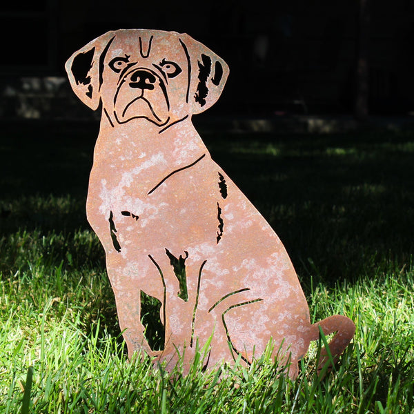 Puggle Corten steel dog silhouette, rusted patina finish – My Metal Rescue