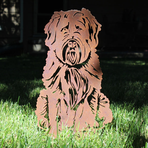 Soft Coated Wheaten Terrier Corten steel dog silhouette, rusted patina finish – My Metal Rescue