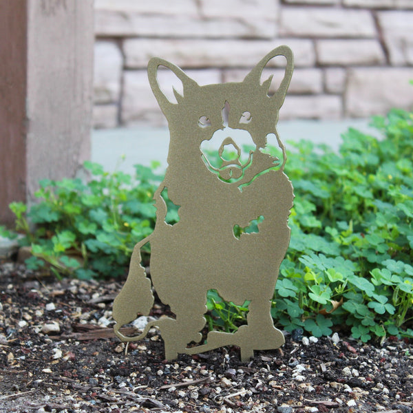 Gold Corgi Corten steel dog silhouette – My Metal Rescue