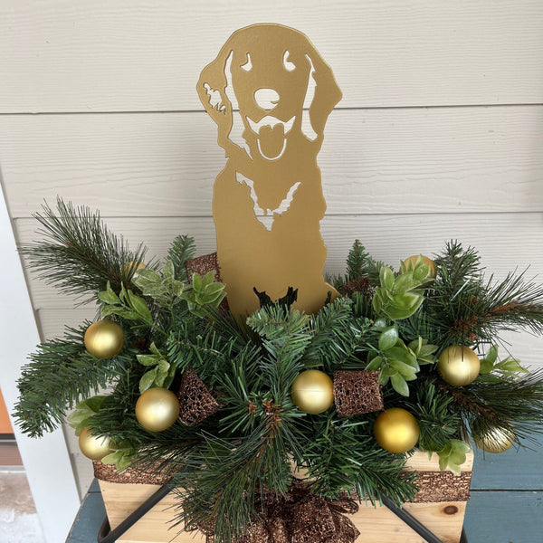 Golden Retriever Sitting Metal Art Handcrafted Dog Décor Corten steel dog silhouette – My Metal Rescue