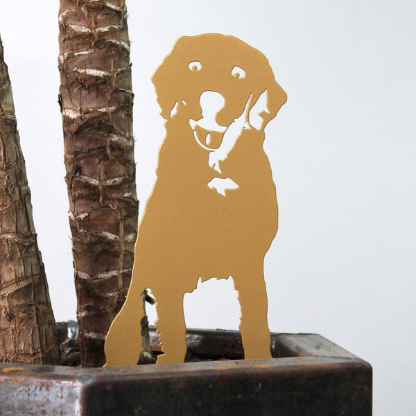 Gold Labrador Retriever Corten steel dog silhouette – My Metal Rescue