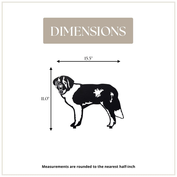 Saint Bernard Corten steel dog silhouette, matte black finish – My Metal Rescue