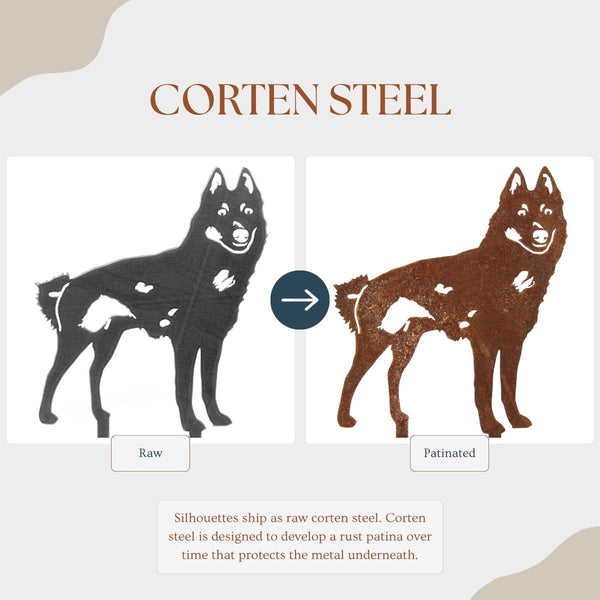 Schipperke Corten steel dog silhouette – My Metal Rescue