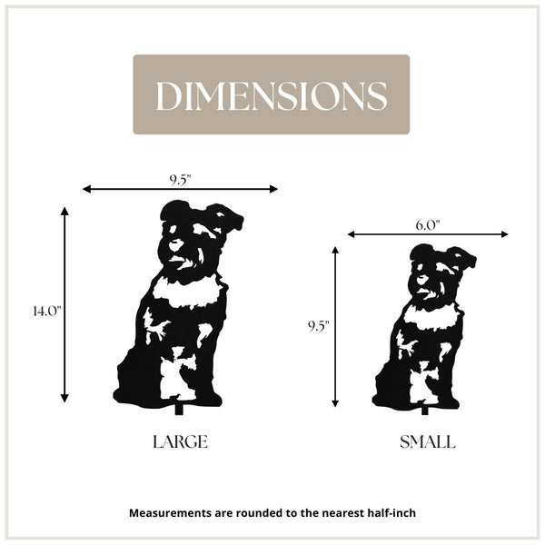 Schnauzer Corten steel dog silhouette, matte black finish – My Metal Rescue