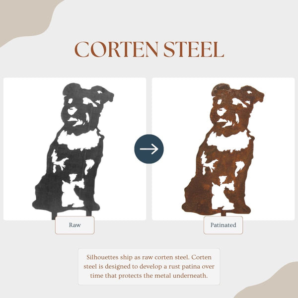 Schnauzer Corten steel dog silhouette – My Metal Rescue