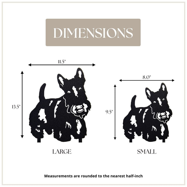 Scottish Terrier Corten steel dog silhouette, matte black finish – My Metal Rescue