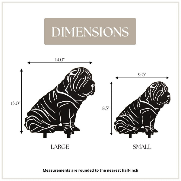 Shar Pei Corten steel dog silhouette, matte black finish – My Metal Rescue