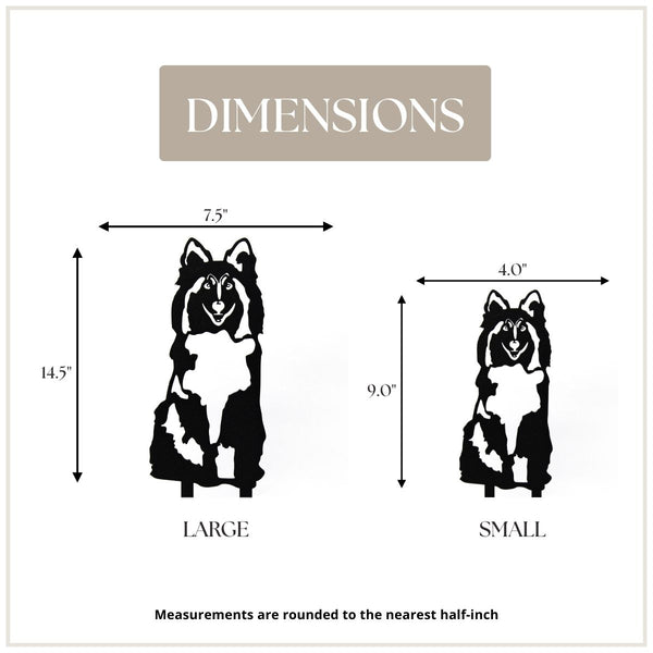Rough Collie Corten steel dog silhouette, matte black finish – My Metal Rescue