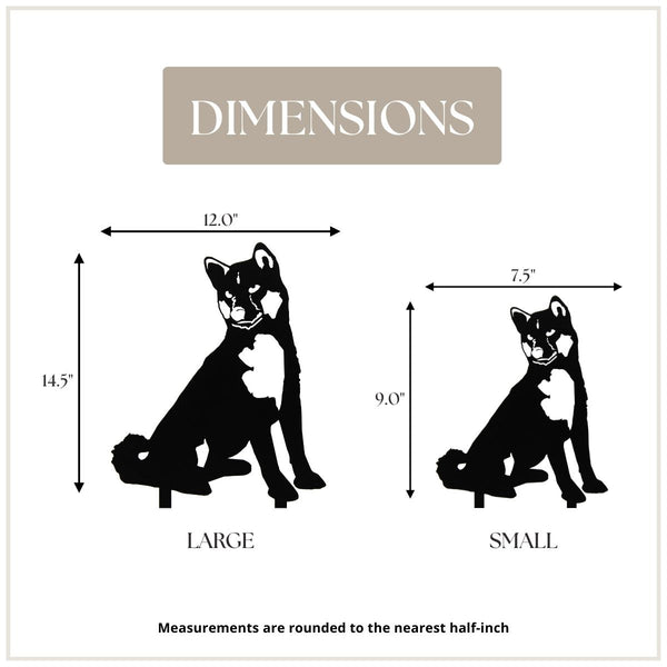 Shiba Inu Corten steel dog silhouette, matte black finish – My Metal Rescue