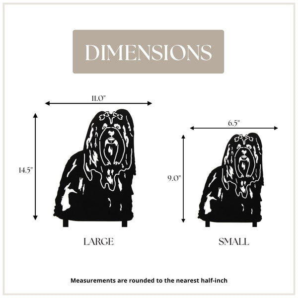 Shih Tzu Corten steel dog silhouette, matte black finish – My Metal Rescue
