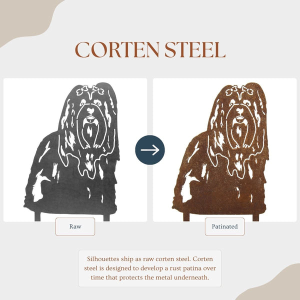 Shih Tzu Corten steel dog silhouette – My Metal Rescue