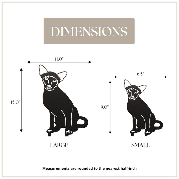 Siamese Corten steel dog silhouette, matte black finish – My Metal Rescue