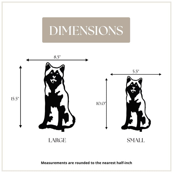 Siberian Husky Corten steel dog silhouette, matte black finish – My Metal Rescue