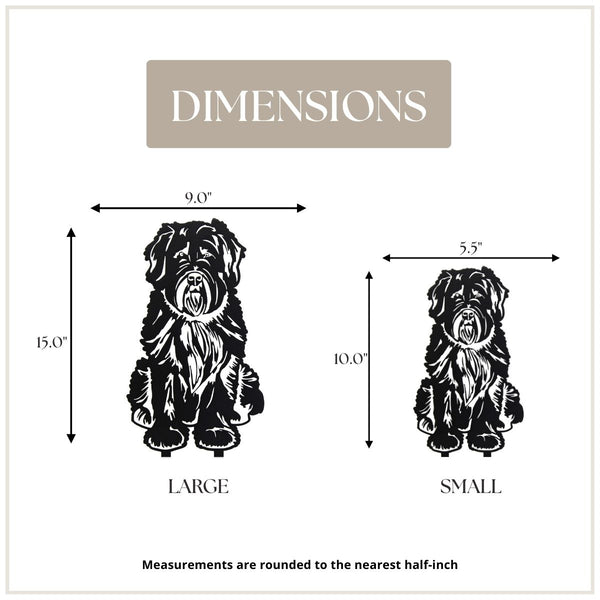 Bouvier Des Flandres Corten steel dog silhouette, matte black finish – My Metal Rescue