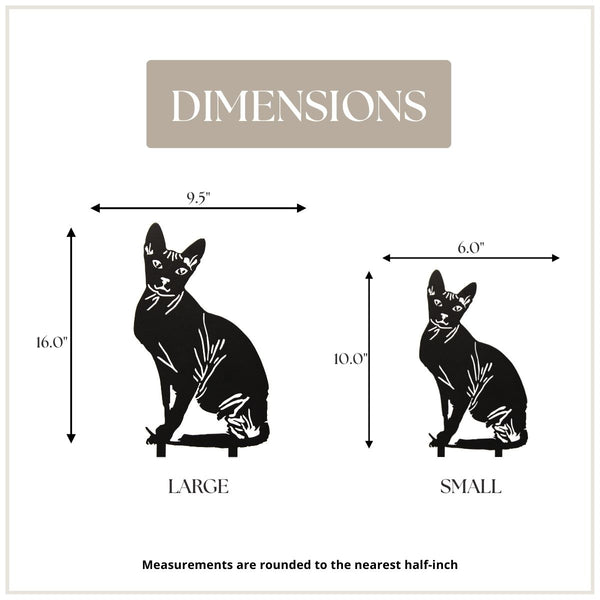 Sphynx Corten steel dog silhouette, matte black finish – My Metal Rescue