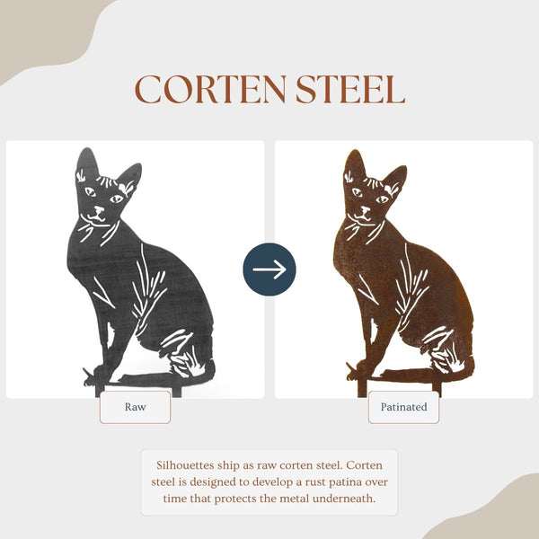 Sphynx Corten steel dog silhouette – My Metal Rescue