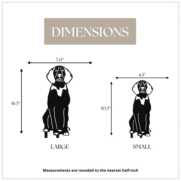 American English Coonhound Corten steel dog silhouette, matte black finish – My Metal Rescue