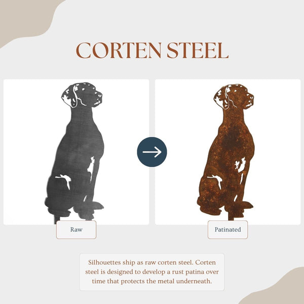 Vizsla Corten steel dog silhouette – My Metal Rescue