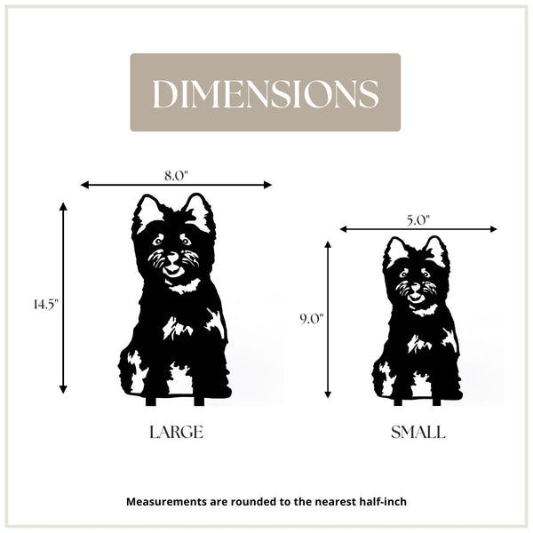 Cairn Terrier Corten steel dog silhouette, matte black finish – My Metal Rescue