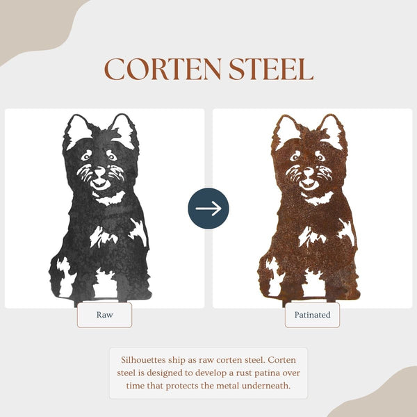 West Highland White Terrier Corten steel dog silhouette – My Metal Rescue